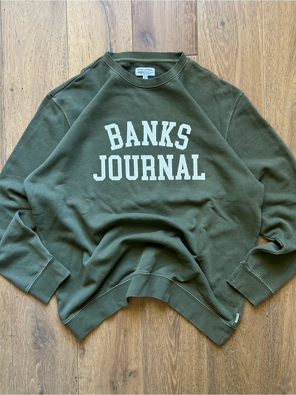 Banks Journal Weathered Olive Green Crewneck Sweatshirt